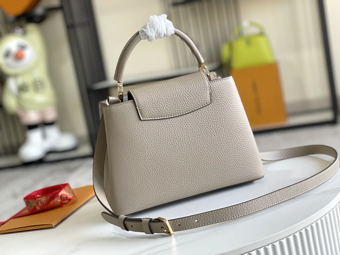 LVM94517 特级精品大象灰金扣手袋 斜挎包 - 细节图 4