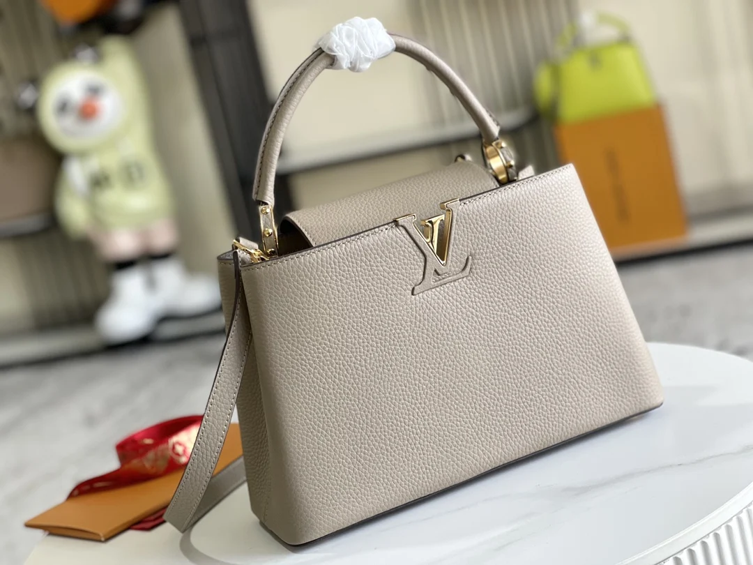 LVM94428 特级精品大象灰金扣手袋 斜挎包 - 细节图 2