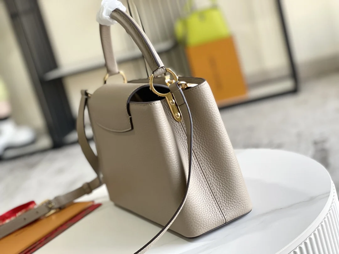 LVM94428 特级精品大象灰金扣手袋 斜挎包 - 细节图 3