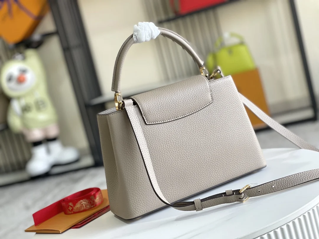 LVM94428 特级精品大象灰金扣手袋 斜挎包 - 细节图 4