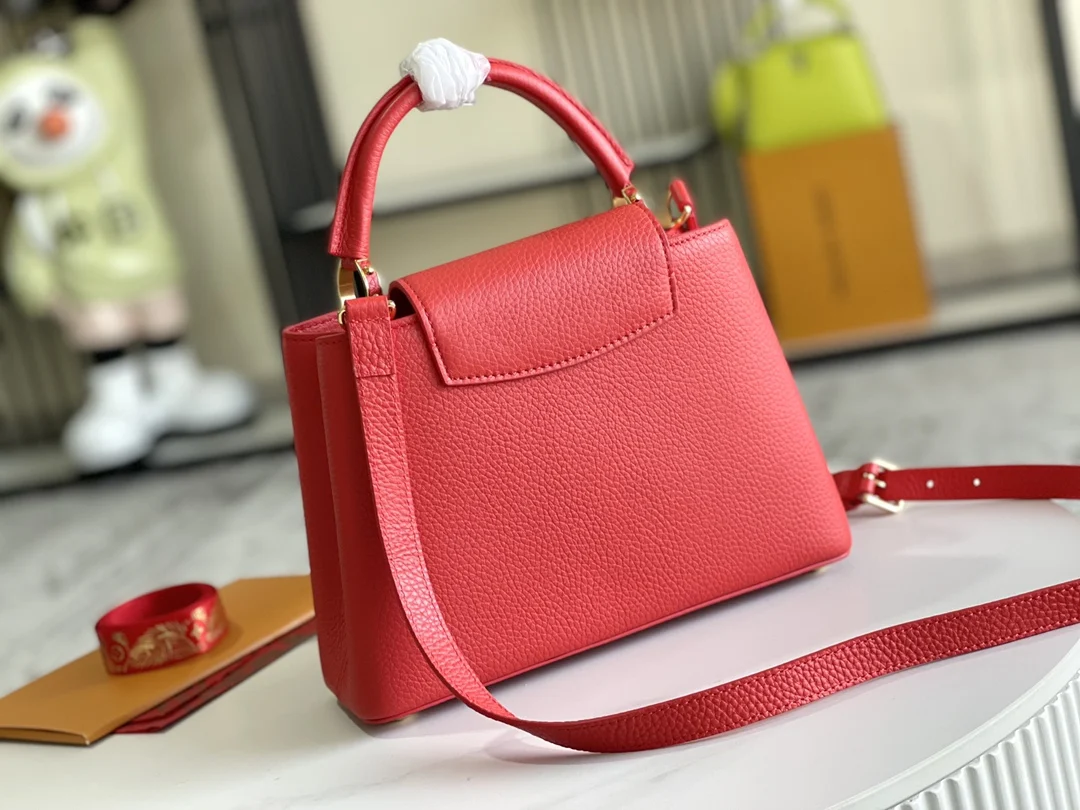 LVM43935 特级精品红色金扣手袋 斜挎包 - 细节图 4