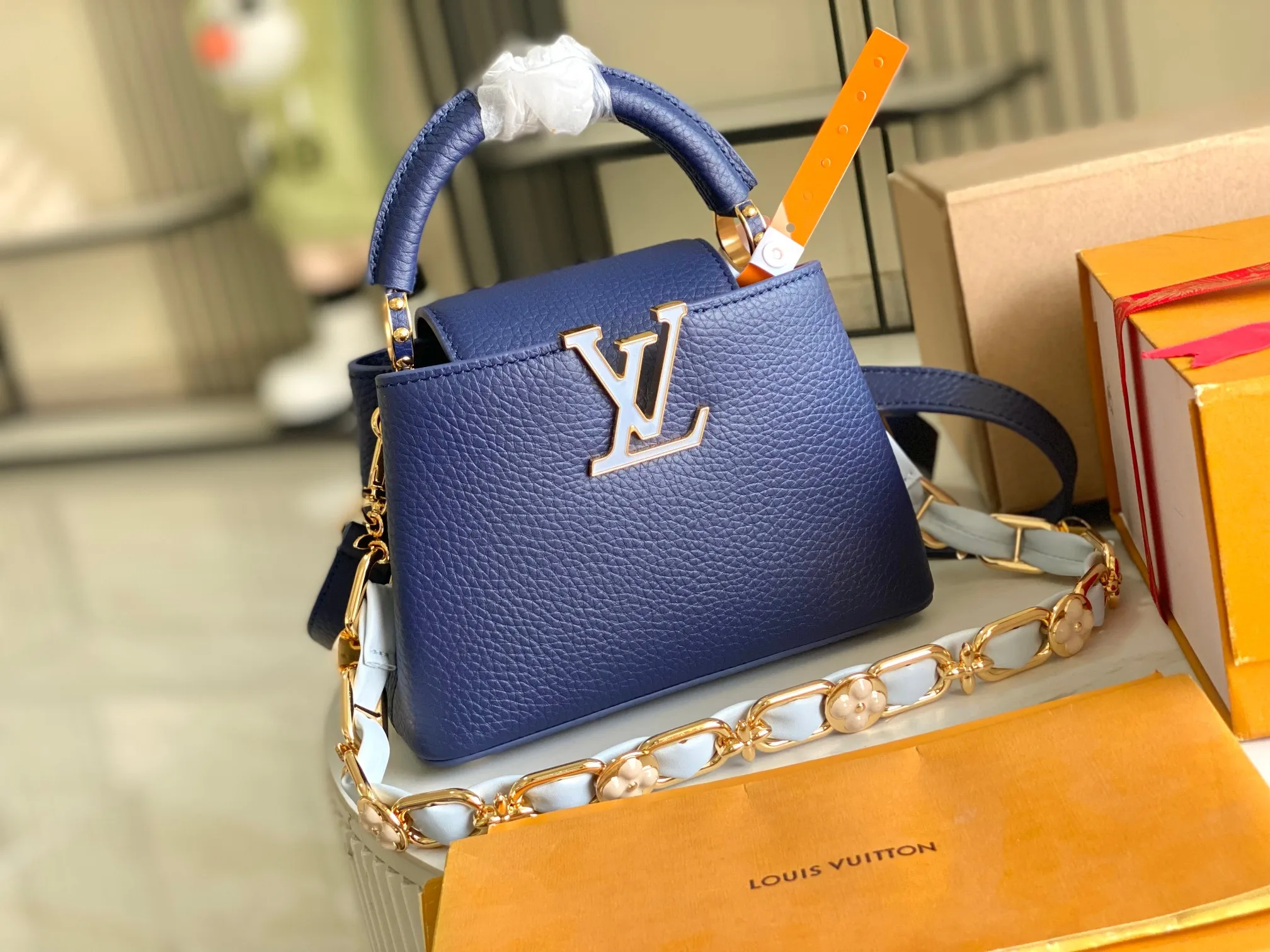LVM23288 深蓝贝壳扣肩背包 斜挎包 - 细节图 2