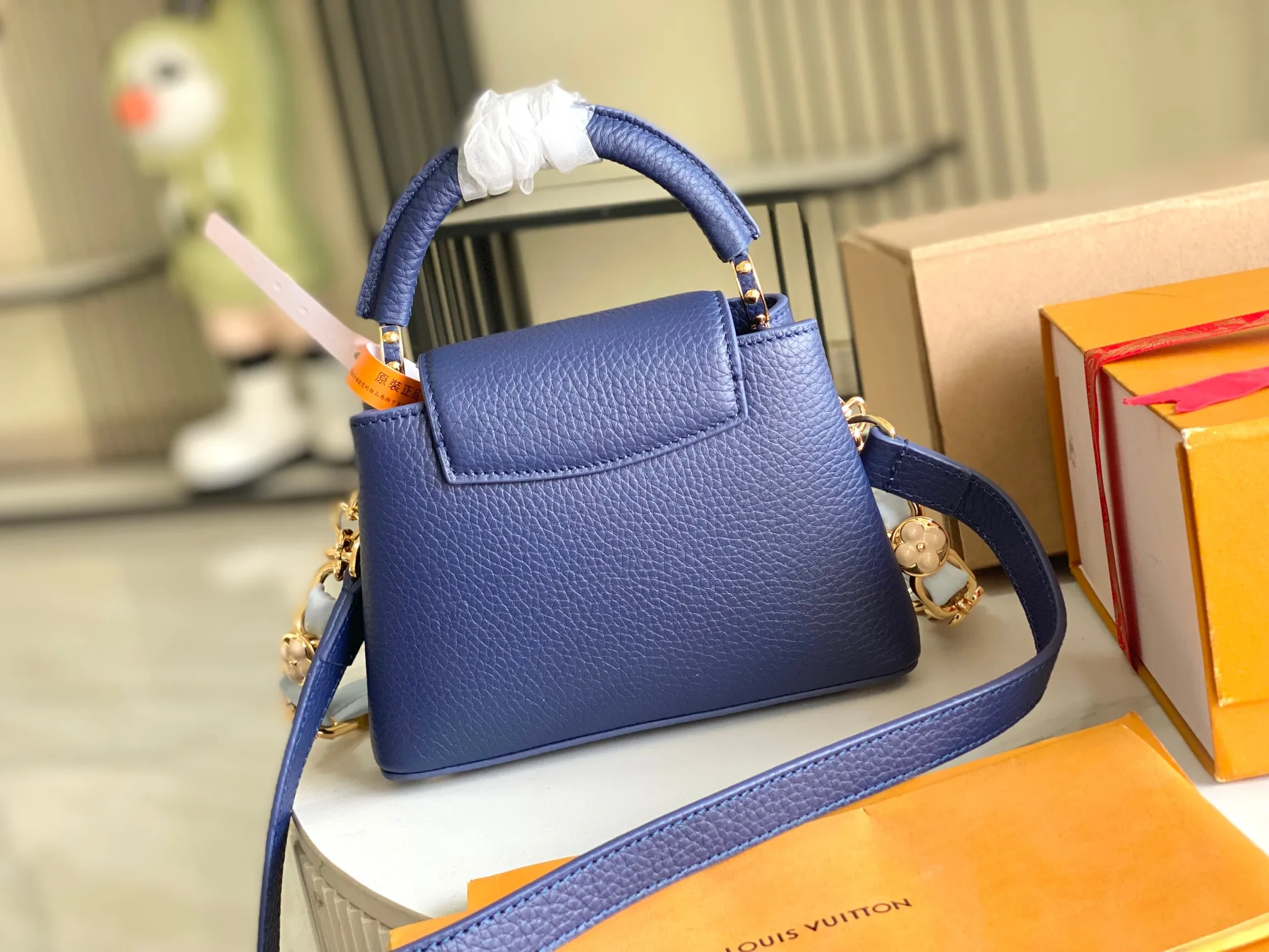 LVM23288 深蓝贝壳扣肩背包 斜挎包 - 细节图 4