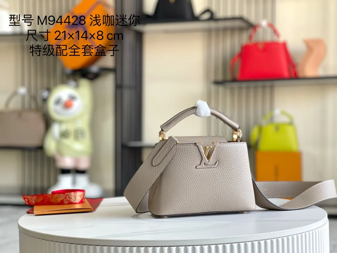 LVM55985 特级精品大象灰金扣迷你手袋 斜挎包 - 细节图 1