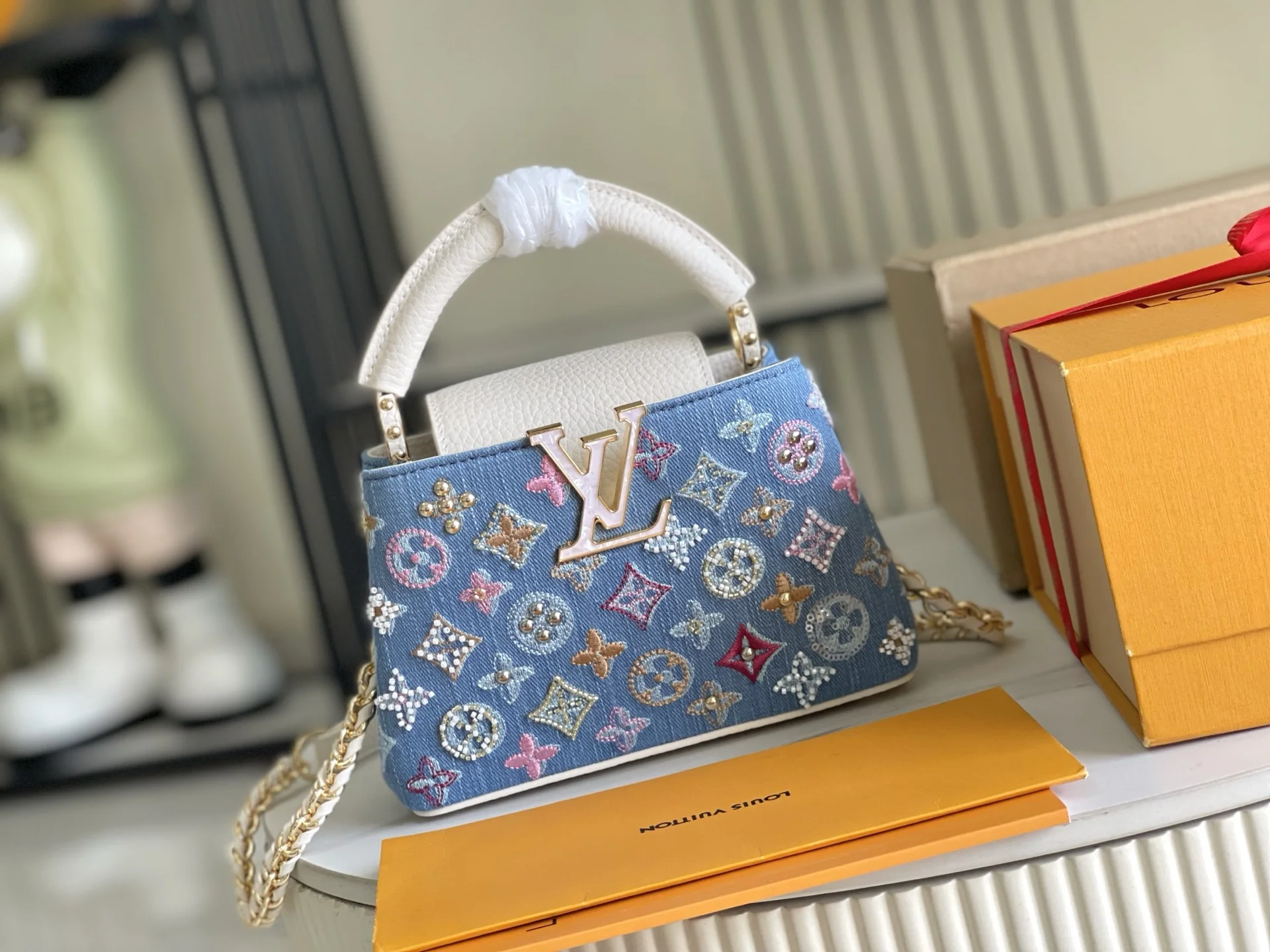 LVM12947 牛仔布手提包 斜挎包 - 细节图 2