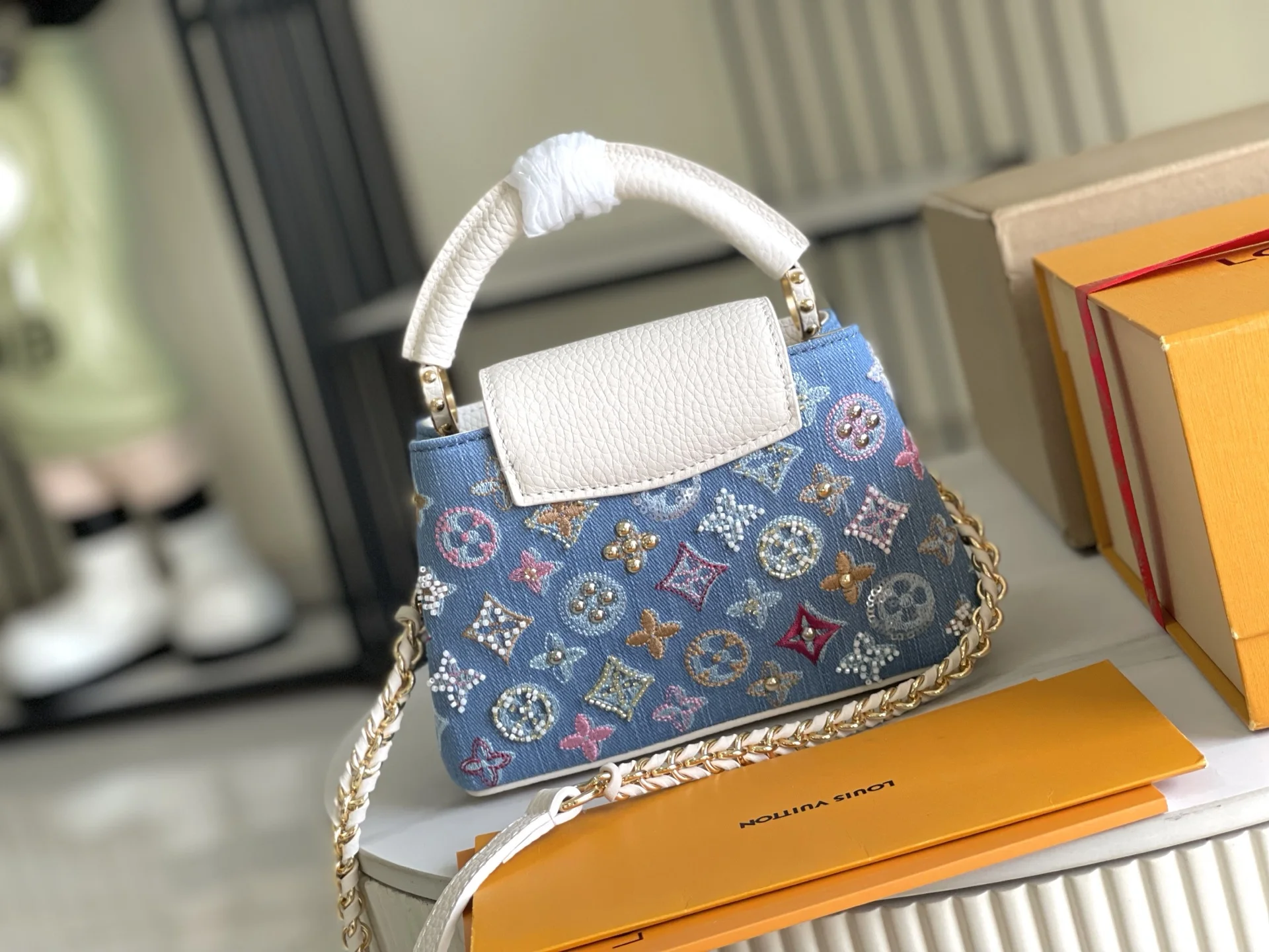LVM12947 牛仔布手提包 斜挎包 - 细节图 4