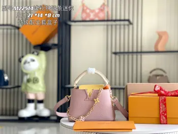 <p>特级配全套包装 特级精品原厂皮M22514M20845西柚粉色花卉三拼 本款 Capucines 迷你手袋展现柔婉之美 Taurillon 皮革包身搭配浅色翻盖和顶部手柄 珐琅 Monogram 花卉链条亦可成就肩背体验 系上纤细皮革肩带 探索更多造型可能 </p><p>详细特征</p><p>21 x 14 x 8 厘米</p><p>(长度 x 高 x 宽)</p>