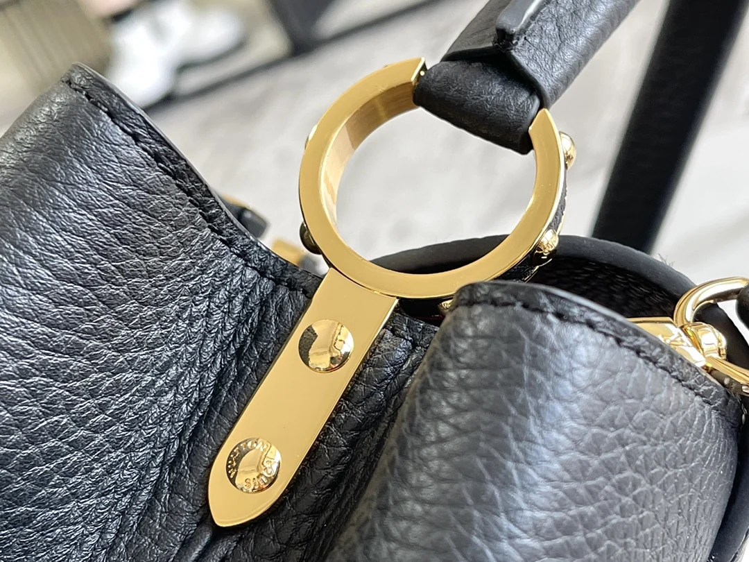 LVM42259 特级精品黑色金扣手袋 斜挎包 - 细节图 7