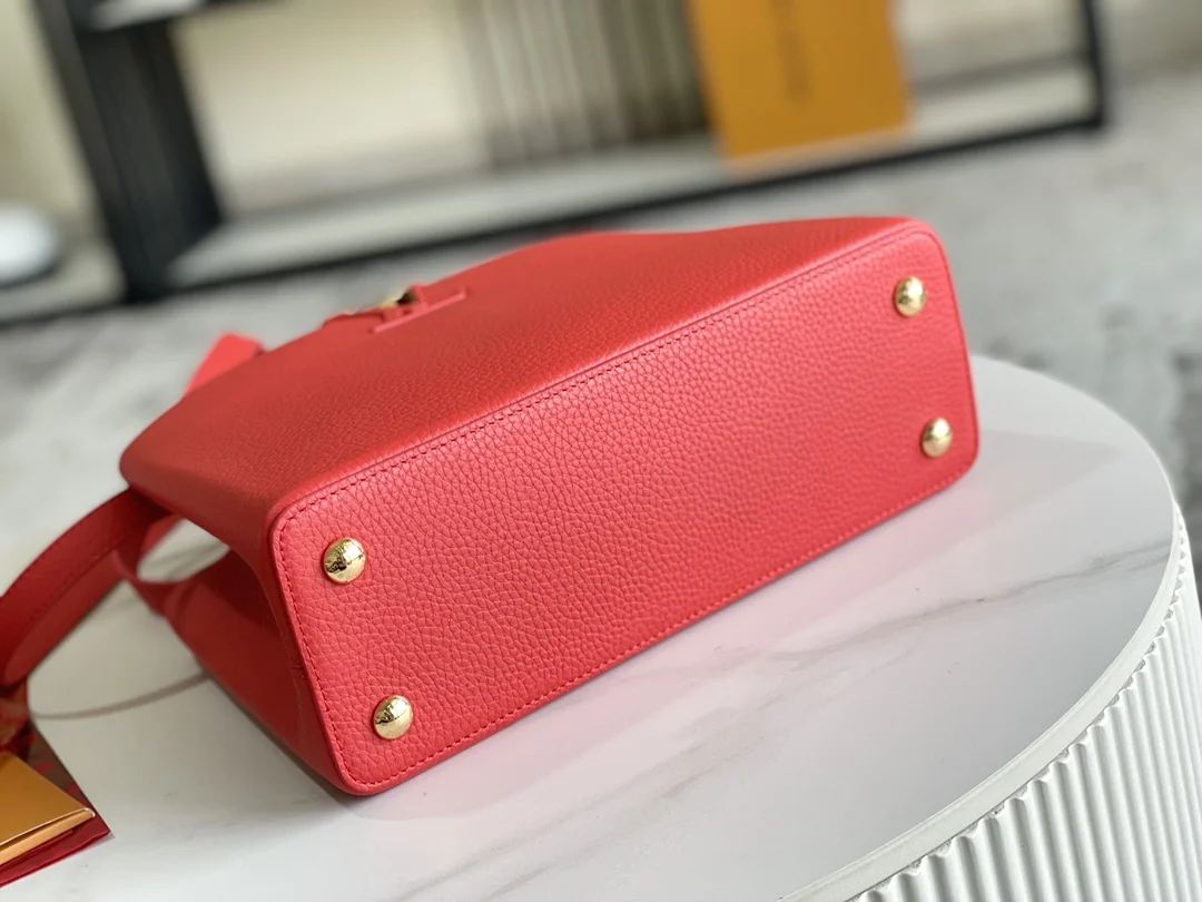 LVM42259 特级精品红色金扣手袋 斜挎包 - 细节图 5