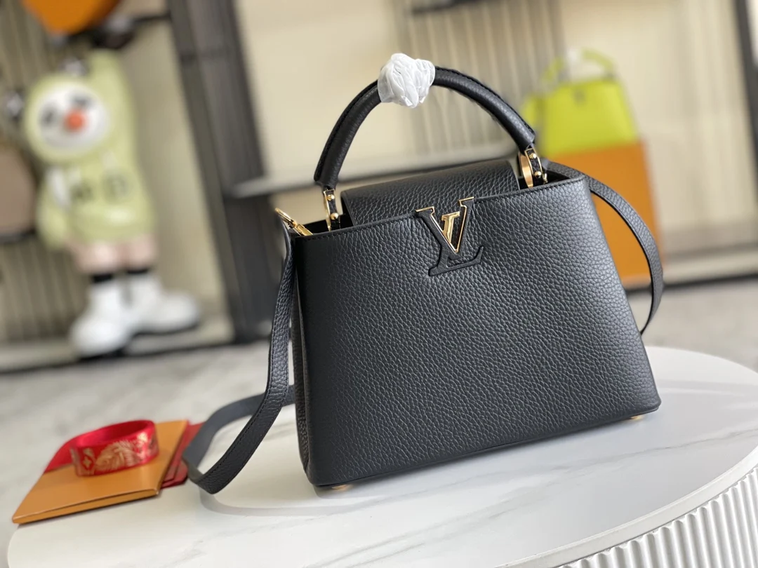 LVM94517 特级精品黑色金扣手袋 斜挎包 - 细节图 2