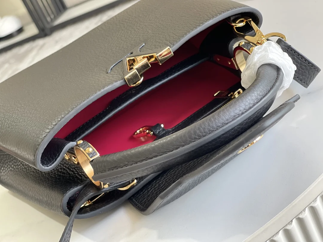 LVM94517 特级精品黑色金扣手袋 斜挎包 - 细节图 9