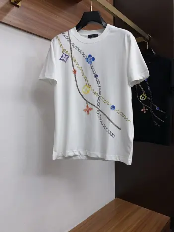 新工艺logo纯棉质微阔版圆领男士短袖T恤