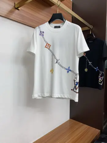 新工艺logo纯棉质微阔版圆领男士短袖T恤