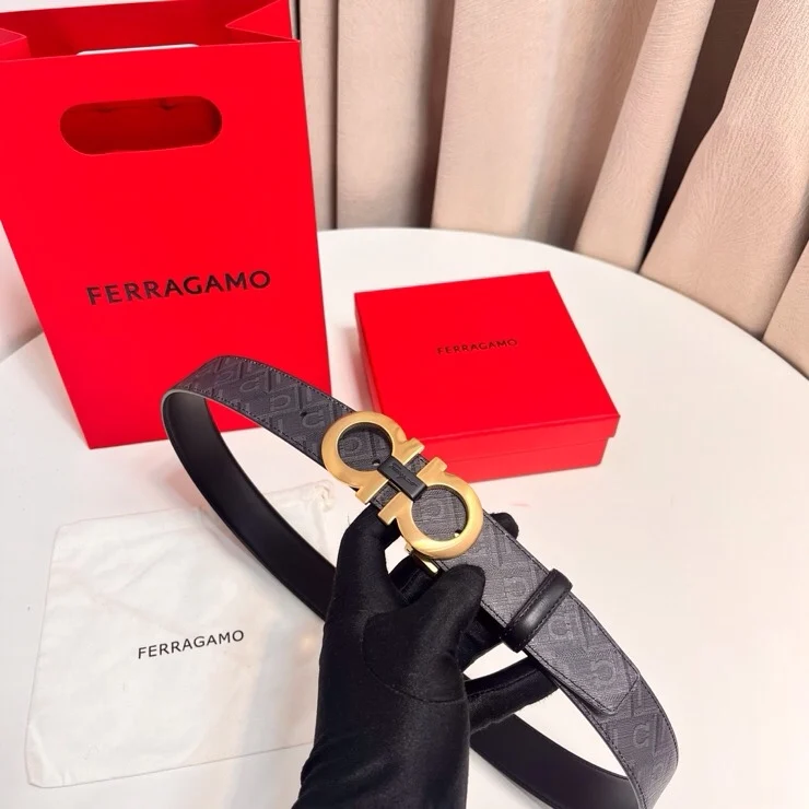 Ferragamo Double-sided imported cowhide men s genuine leather belt