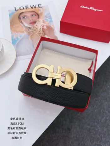 <p> Ferragamo.菲拉格慕</p><p>全套包装 支持NFC扫码 宽度3.5cm 高级定制款男士皮带 双面进口牛皮 可双面使用 自行选择搭配 真材实料 很有质感 时尚经典不失风范 搭配精品尾夹扣 长短可自行裁剪</p>