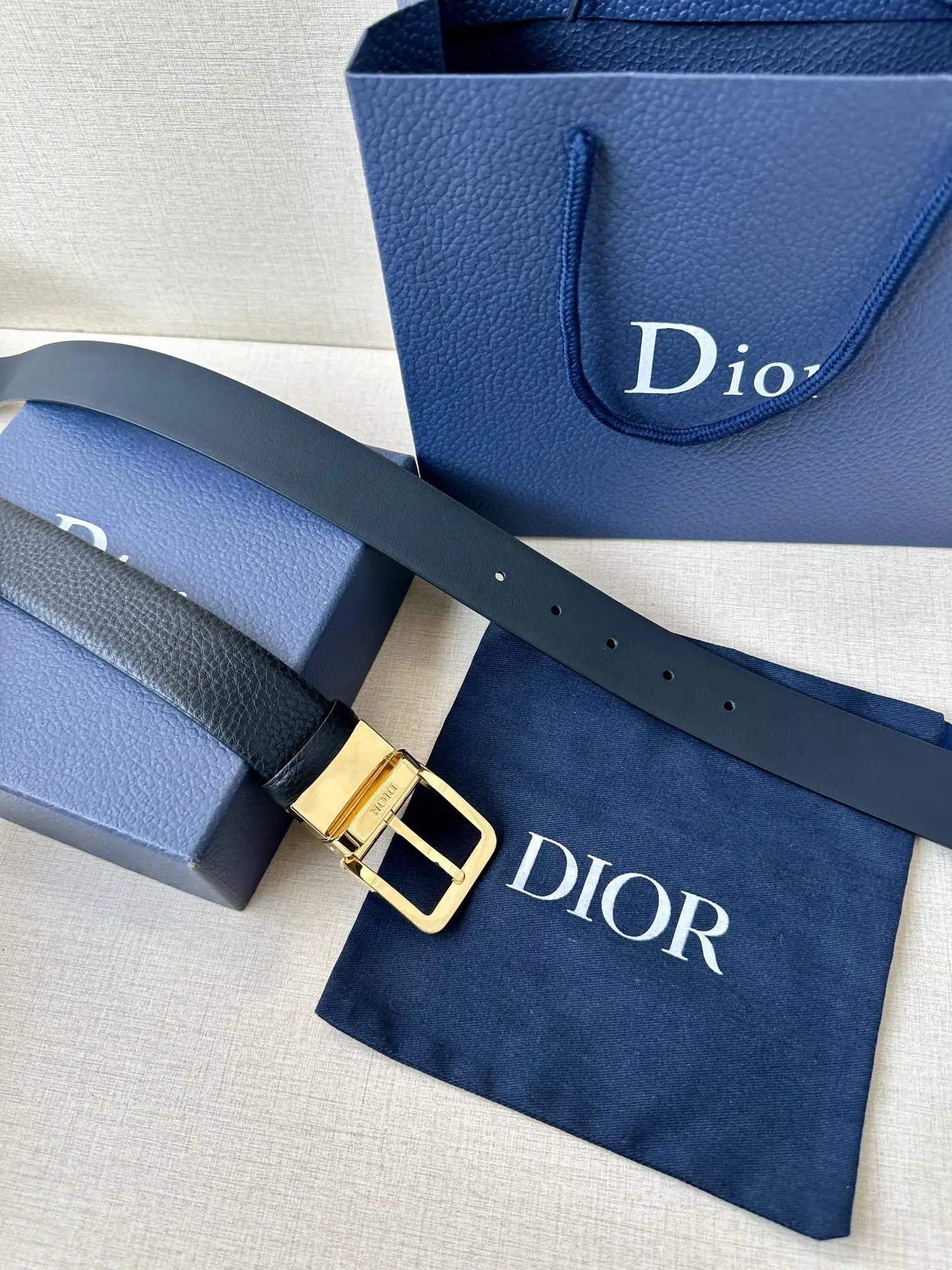 Dior Double-sided imported cowhide men s genuine leather belt - Detail view 5