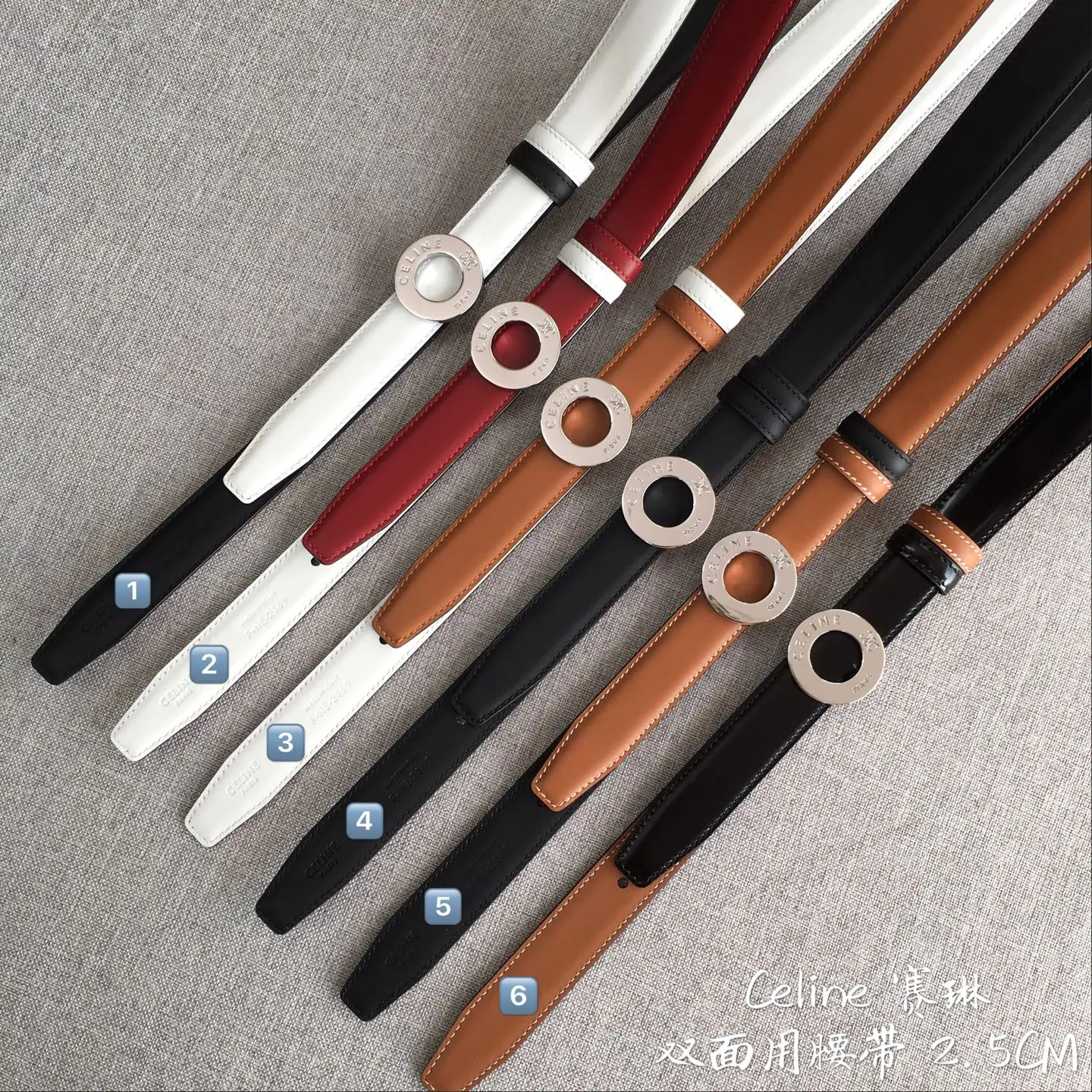 Celine New 3D Stereo Floating Buoy Buckle Ladies Belt - Detail view 7