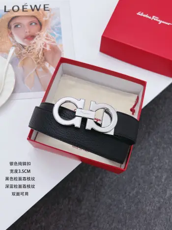 <p> Ferragamo.菲拉格慕</p><p>全套包装 支持NFC扫码 宽度3.5cm 高级定制款男士皮带 双面进口牛皮 可双面使用 自行选择搭配 真材实料 很有质感 时尚经典不失风范 搭配精品尾夹扣 长短可自行裁剪</p>