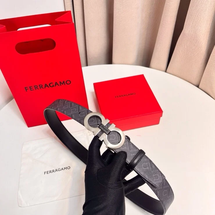 Ferragamo Double-sided imported cowhide men s genuine leather belt