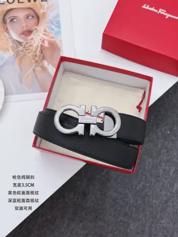 <p> Ferragamo.菲拉格慕</p><p>全套包装 支持NFC扫码 宽度3.5cm 高级定制款男士皮带 双面进口牛皮 可双面使用 自行选择搭配 真材实料 很有质感 时尚经典不失风范 搭配精品尾夹扣 长短可自行裁剪</p>