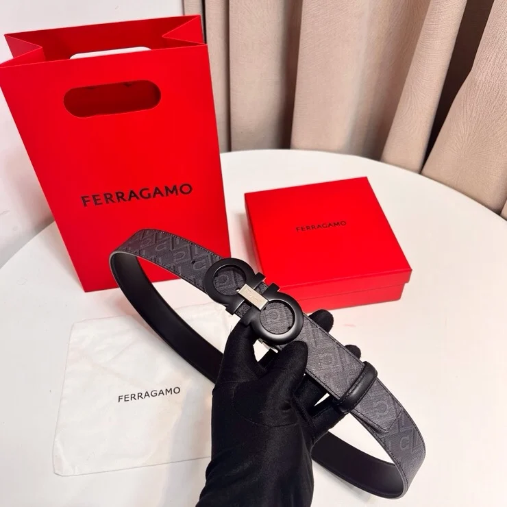 Ferragamo Double-sided imported cowhide men s genuine leather belt