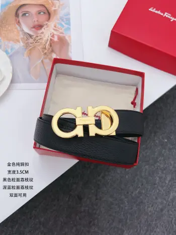 <p> Ferragamo.菲拉格慕</p><p>全套包装 支持NFC扫码 宽度3.5cm 高级定制款男士皮带 双面进口牛皮 可双面使用 自行选择搭配 真材实料 很有质感 时尚经典不失风范 搭配精品尾夹扣 长短可自行裁剪</p>