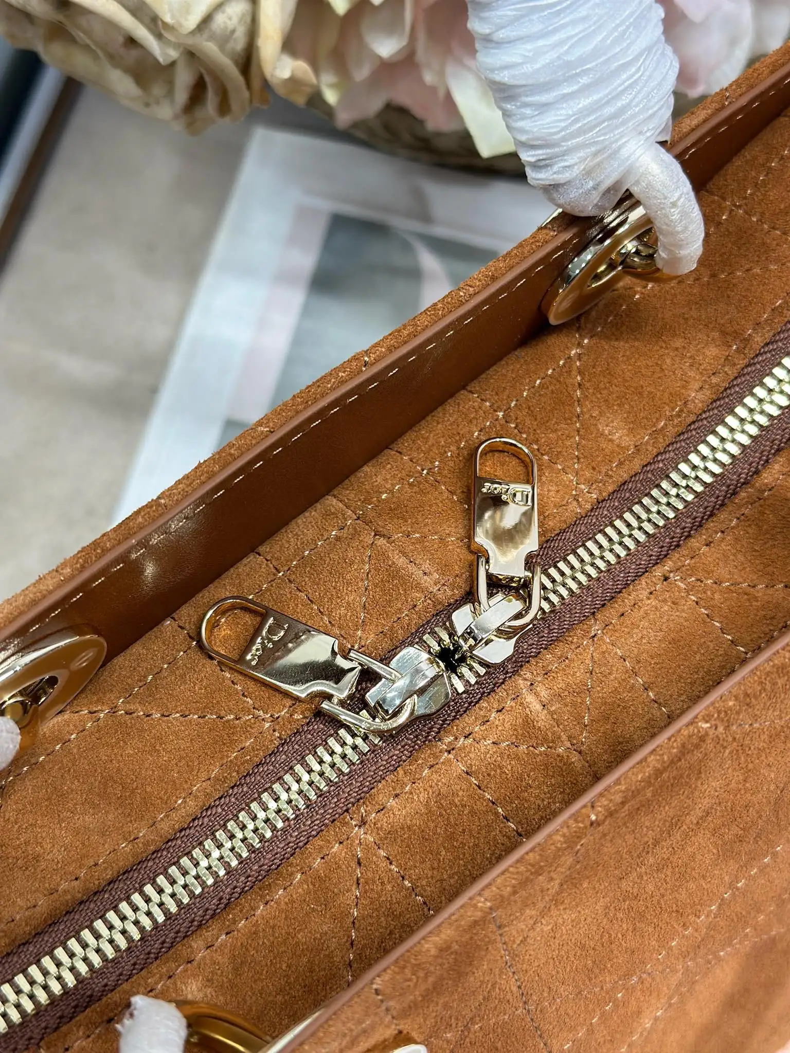 迪奥1440 早春平纹羊皮手袋 女士斜挎包 - 细节图 8