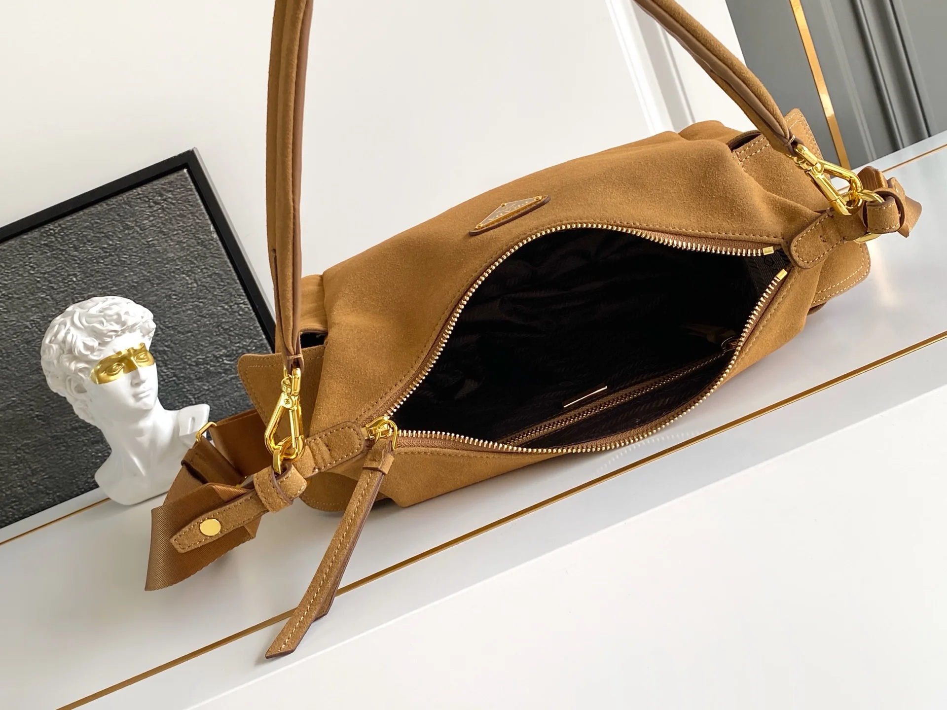 Prada 1BC264 Imported Suede Exploration Bag Women s Crossbody Bag - Detail view 8