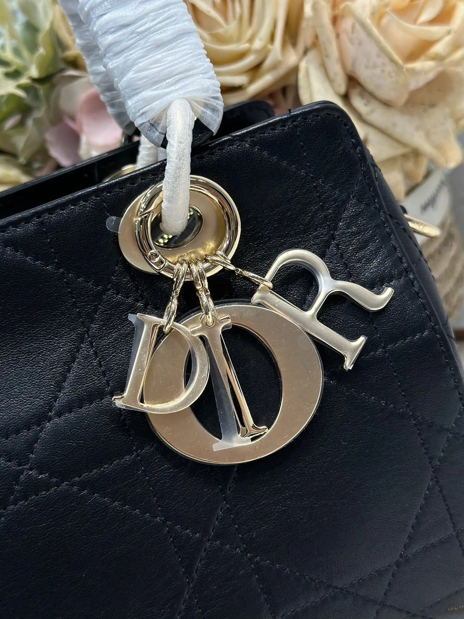 迪奥1440 早春藤格纹羊皮手袋 女士斜挎包 - 细节图 5