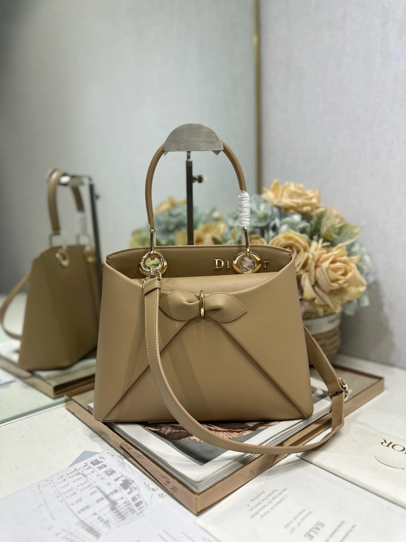 迪奥0737 春夏新品蝴蝶结手提包 女士斜挎包
