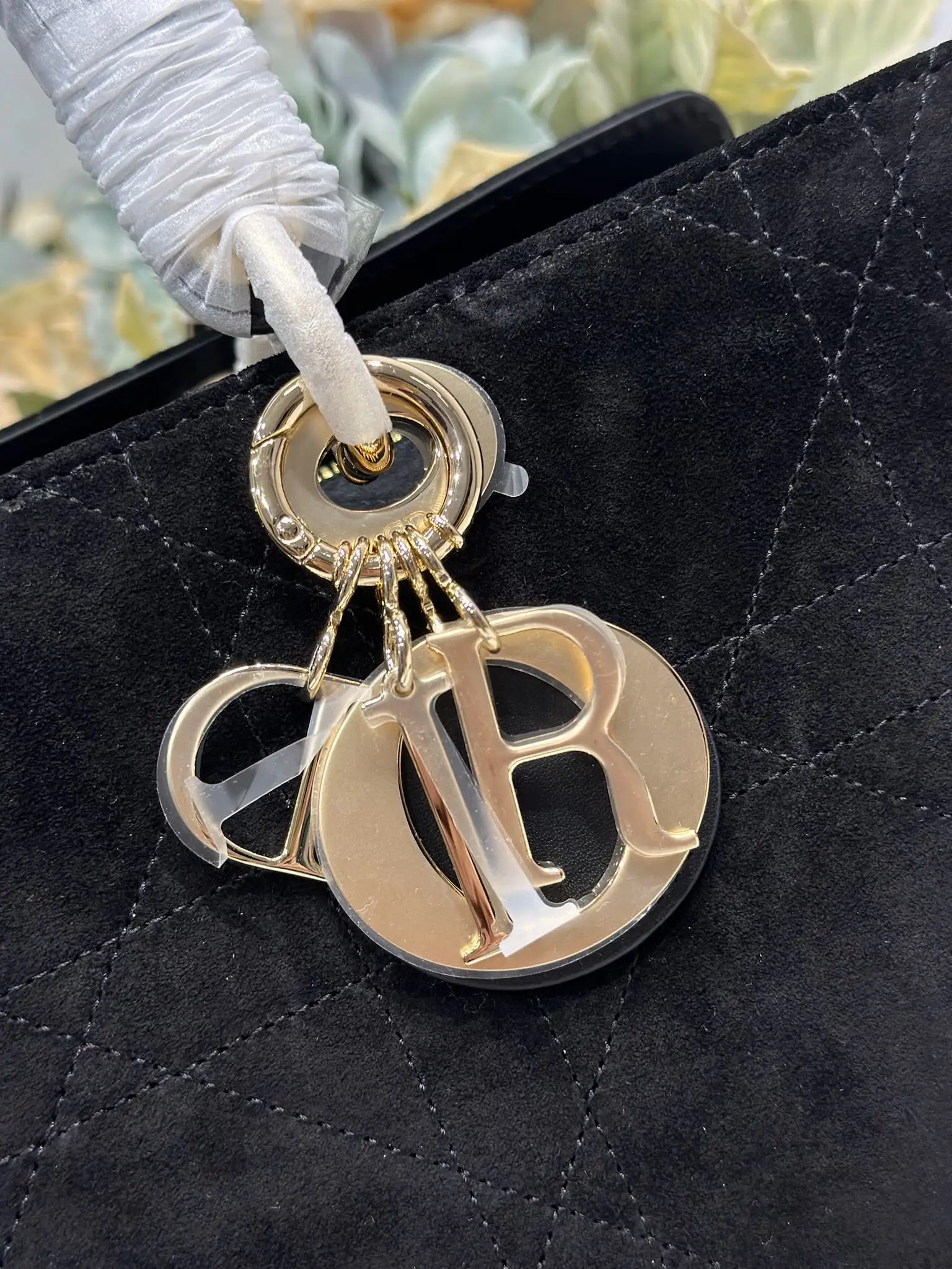 迪奥1441 早春拼绒羊皮手袋 女士斜挎包 - 细节图 3