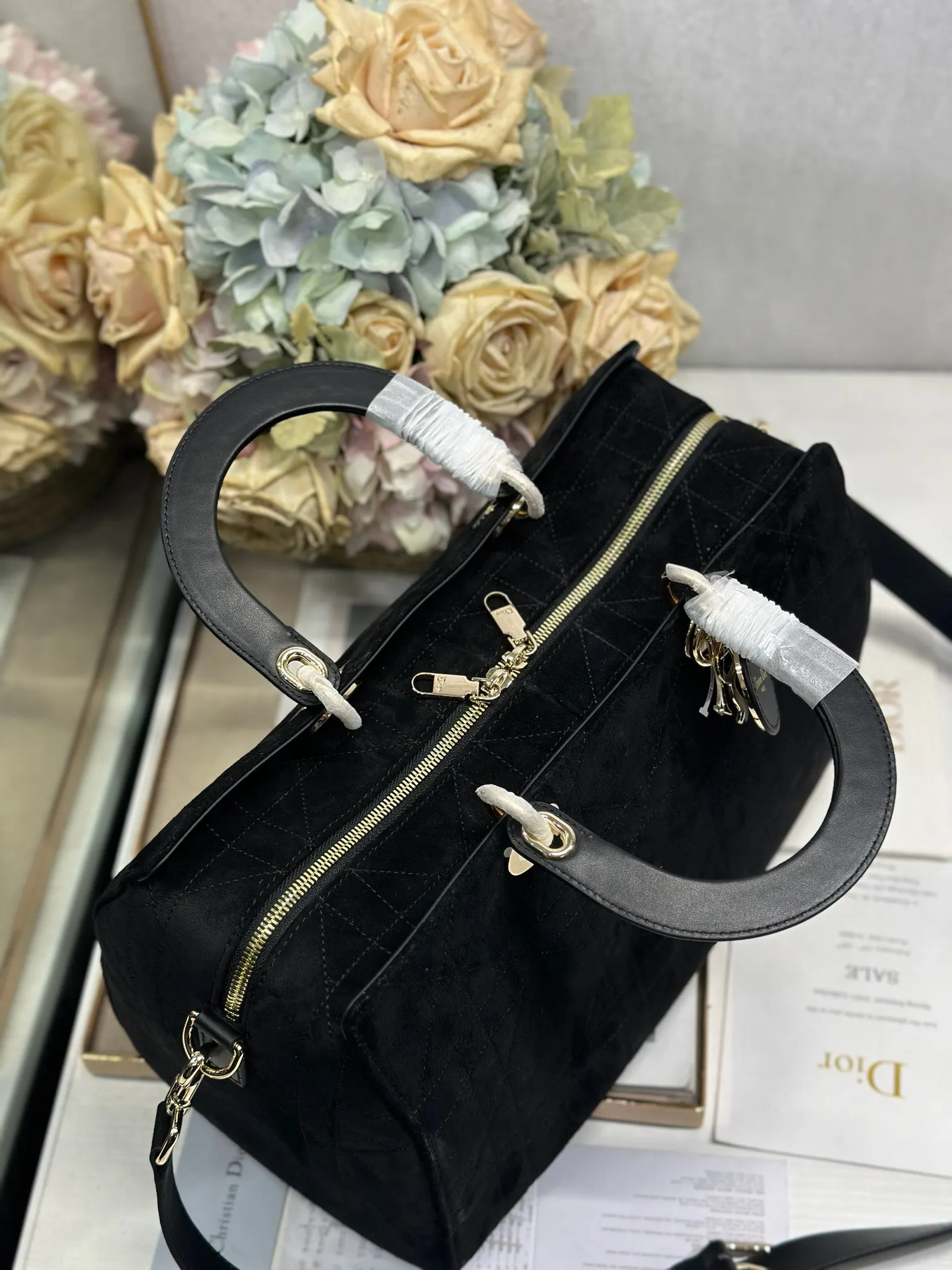 迪奥1441 早春拼绒羊皮手袋 女士斜挎包 - 细节图 5