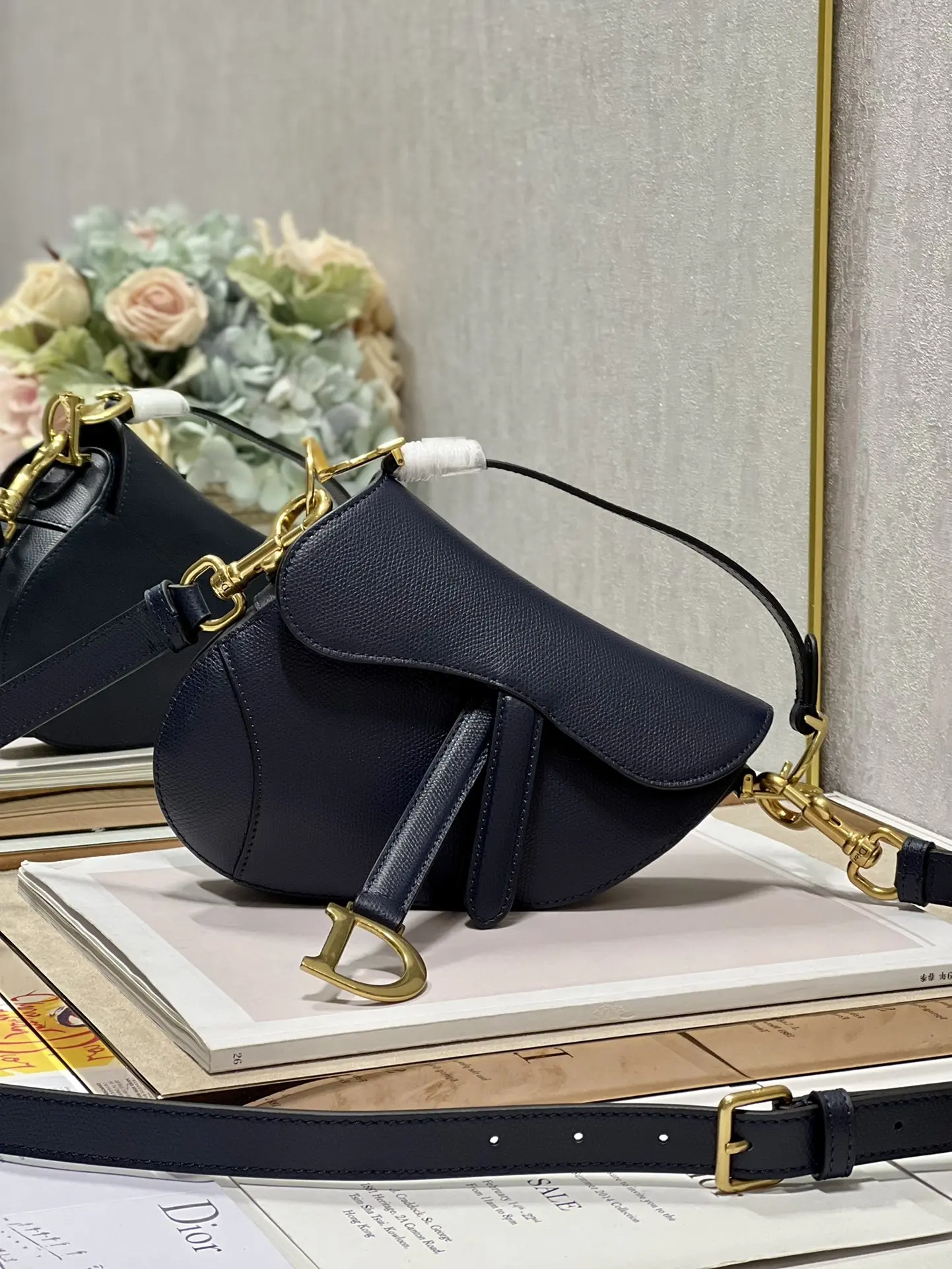 迪奥93271 刺绣肩带马鞍包 女士斜挎包 - 细节图 1