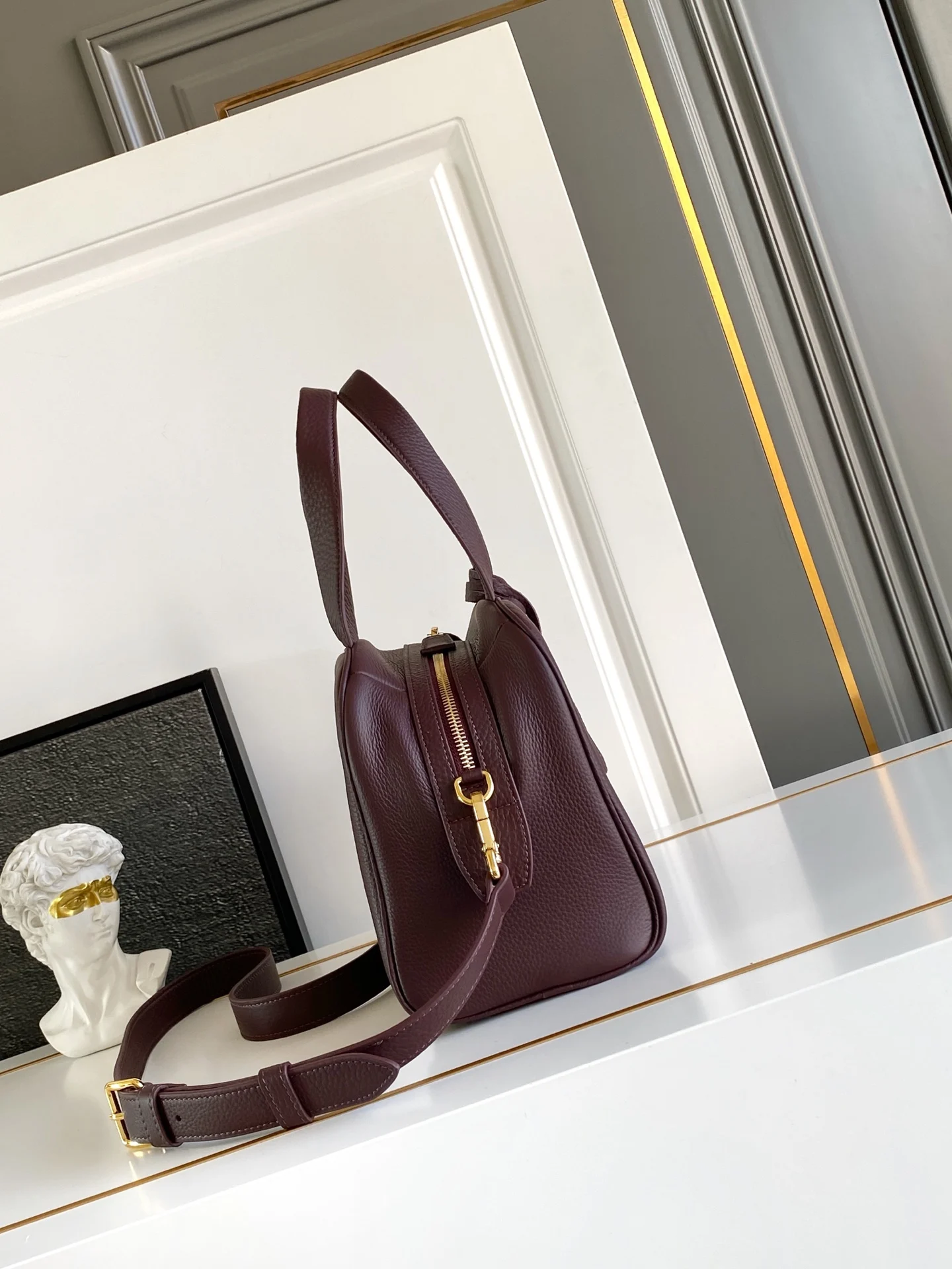 Prada 1BB149 Natural Grain Leather Handbag Women s Crossbody Bag - Detail view 2