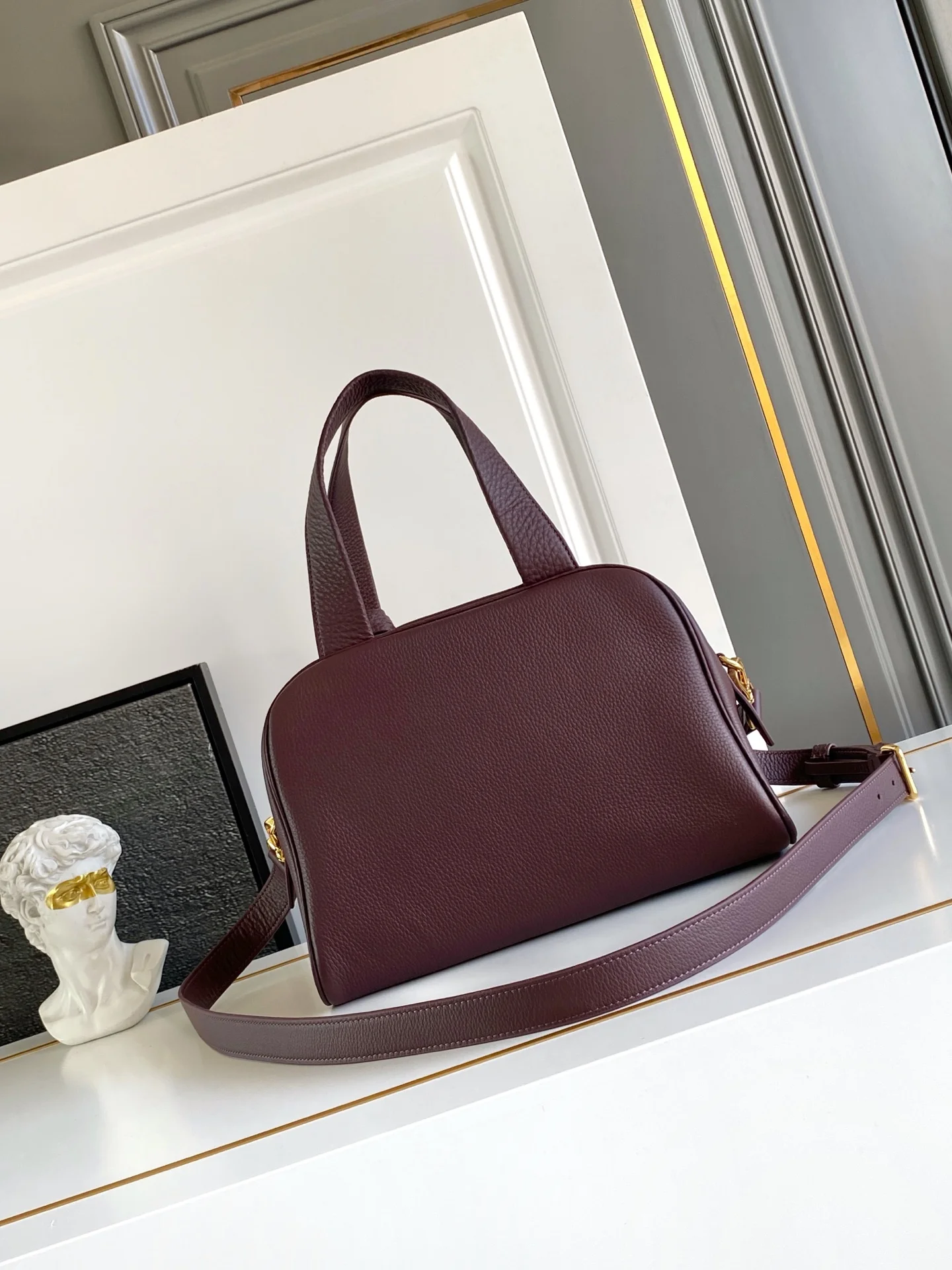 Prada 1BB149 Natural Grain Leather Handbag Women s Crossbody Bag - Detail view 3