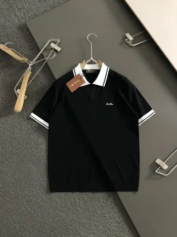 2026 Spring/Summer Seagull Collar Color-Block Short Sleeve