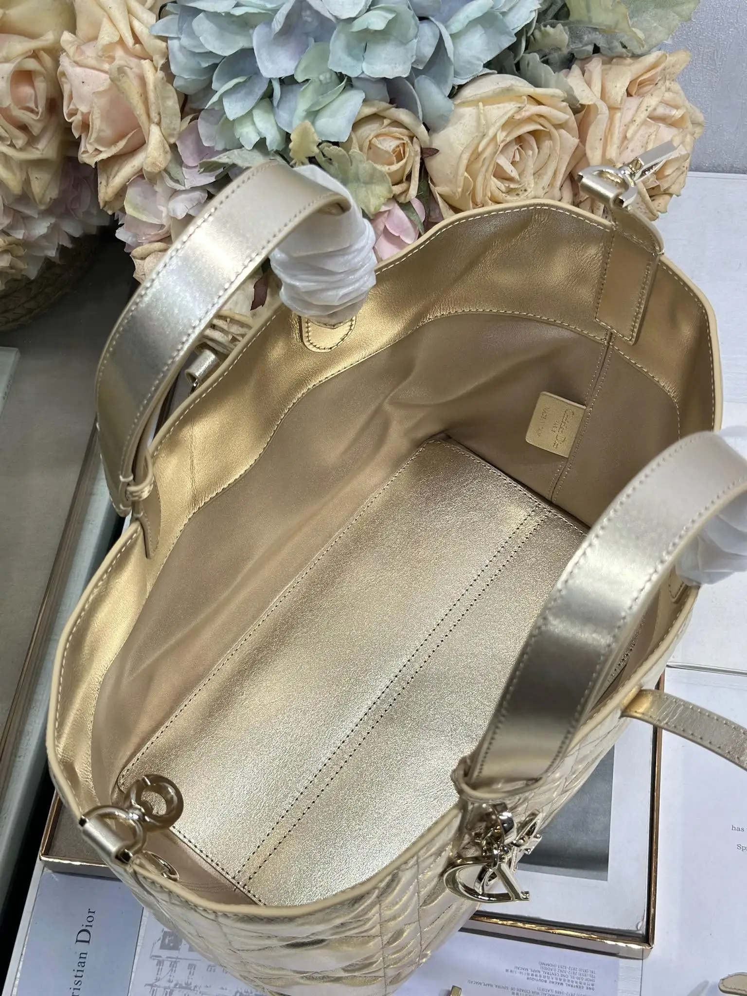 迪奥1188 藤格纹缉面线手袋 女士斜挎包 - 细节图 8