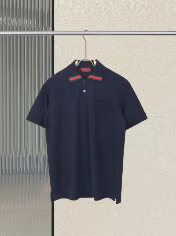 Classic Letter Embroidery Lapel Polo Shirt