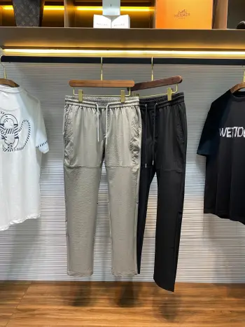 男士激光网眼设计立体胶印徽标运动休闲长裤九分裤