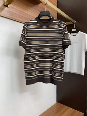 2026 New Men s High-End Simple Round Neck Knitted Short Sleeve T-Shirt
