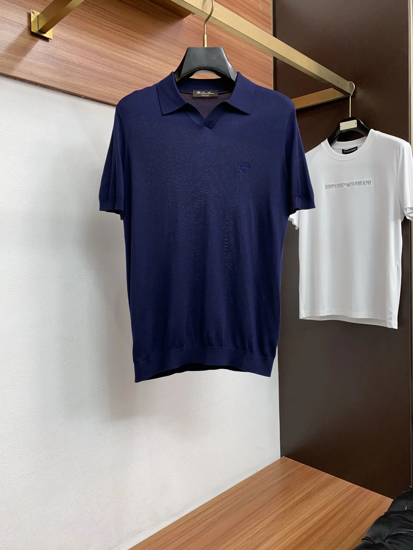 Loro Piana Men s Short Sleeve Polo Shirt - Detail view 1