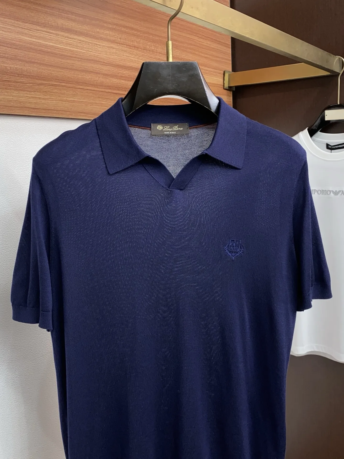 Loro Piana Men s Short Sleeve Polo Shirt - Detail view 2