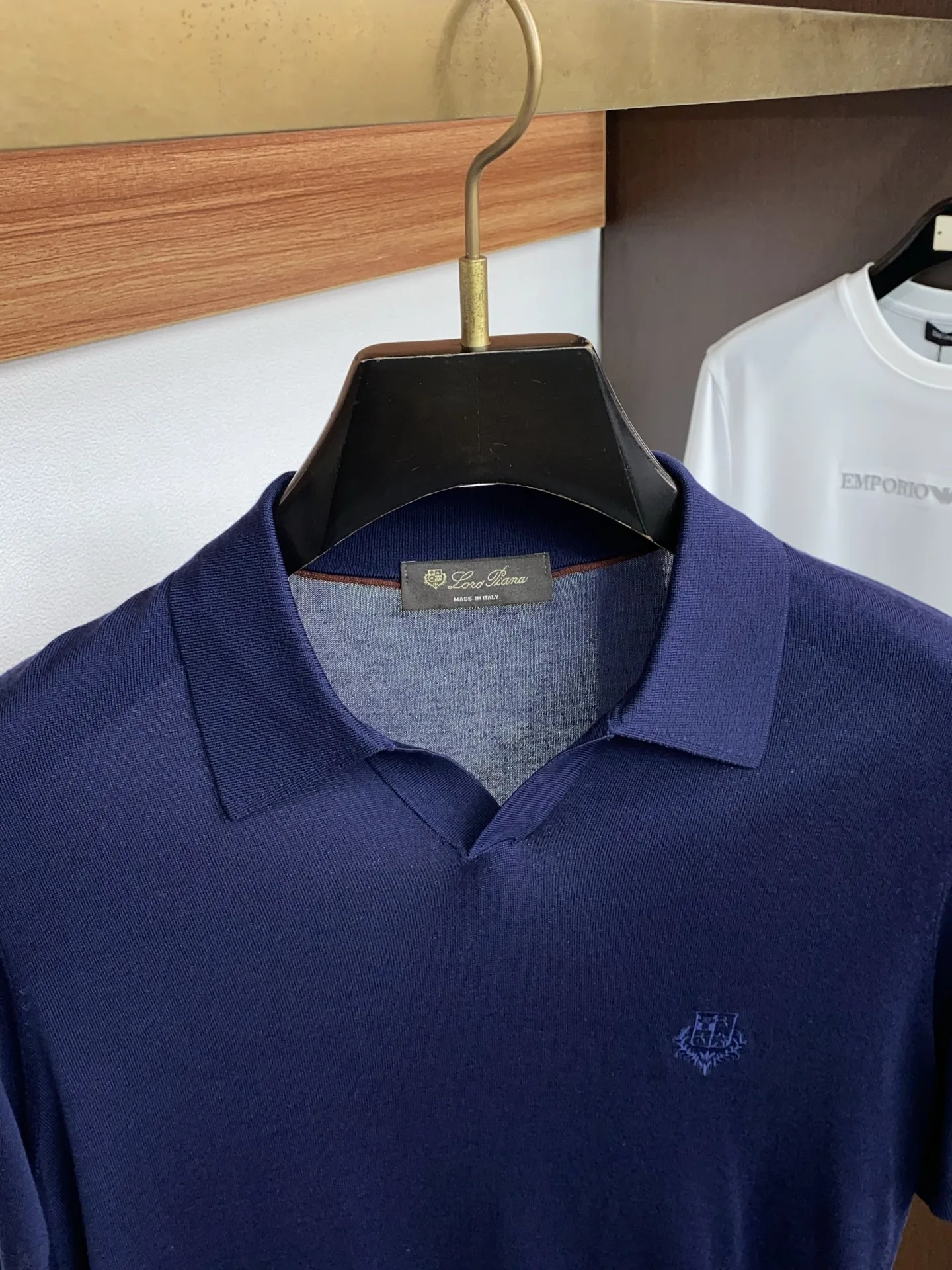 Loro Piana Men s Short Sleeve Polo Shirt - Detail view 3