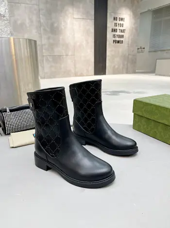 大压花款短靴