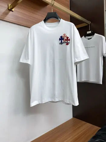 新工艺logo纯棉质微阔版圆领男士短袖T恤