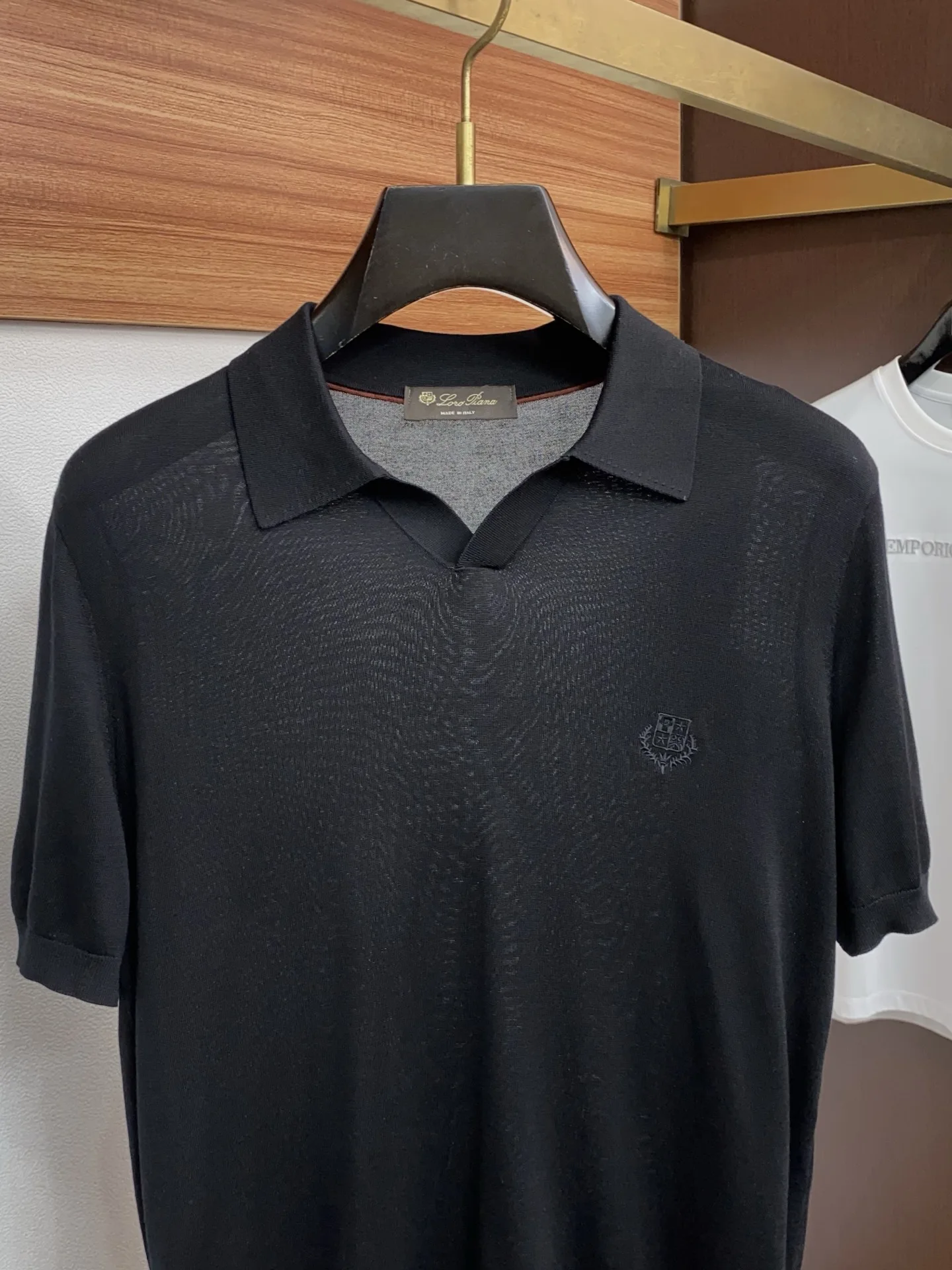 Loro Piana Men s Short Sleeve Polo Shirt - Detail view 2