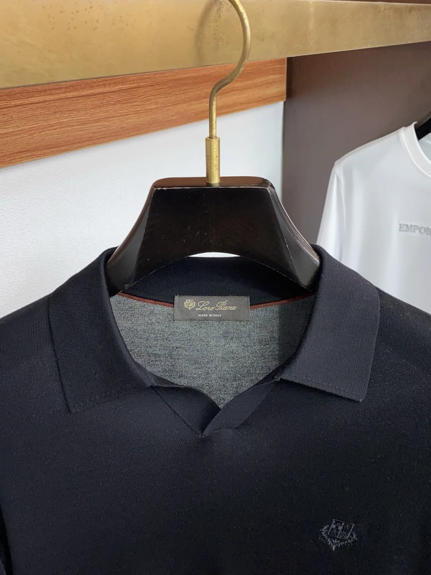 Loro Piana Men s Short Sleeve Polo Shirt - Detail view 3