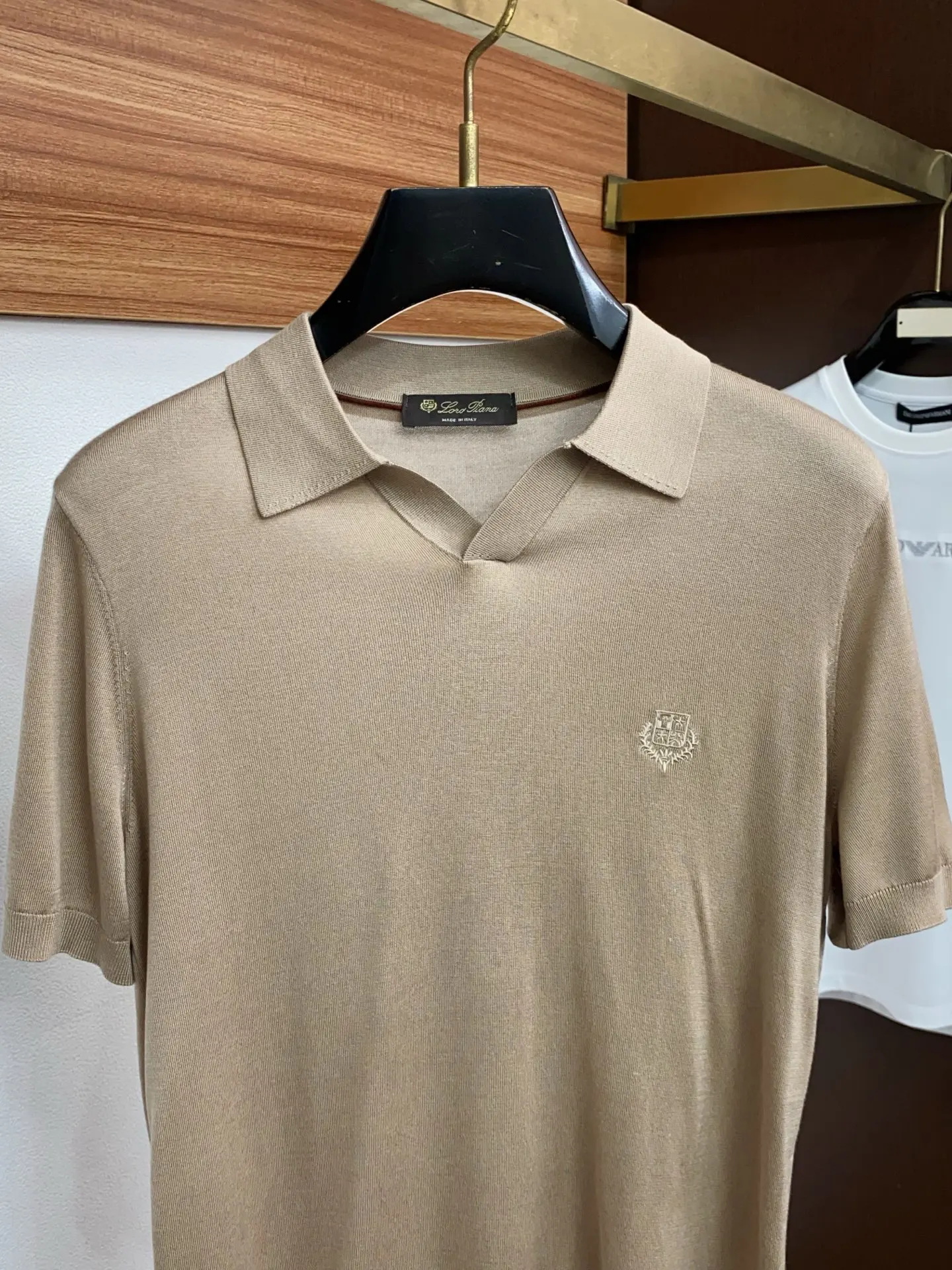 Loro Piana Men s Short Sleeve Polo Shirt - Detail view 2