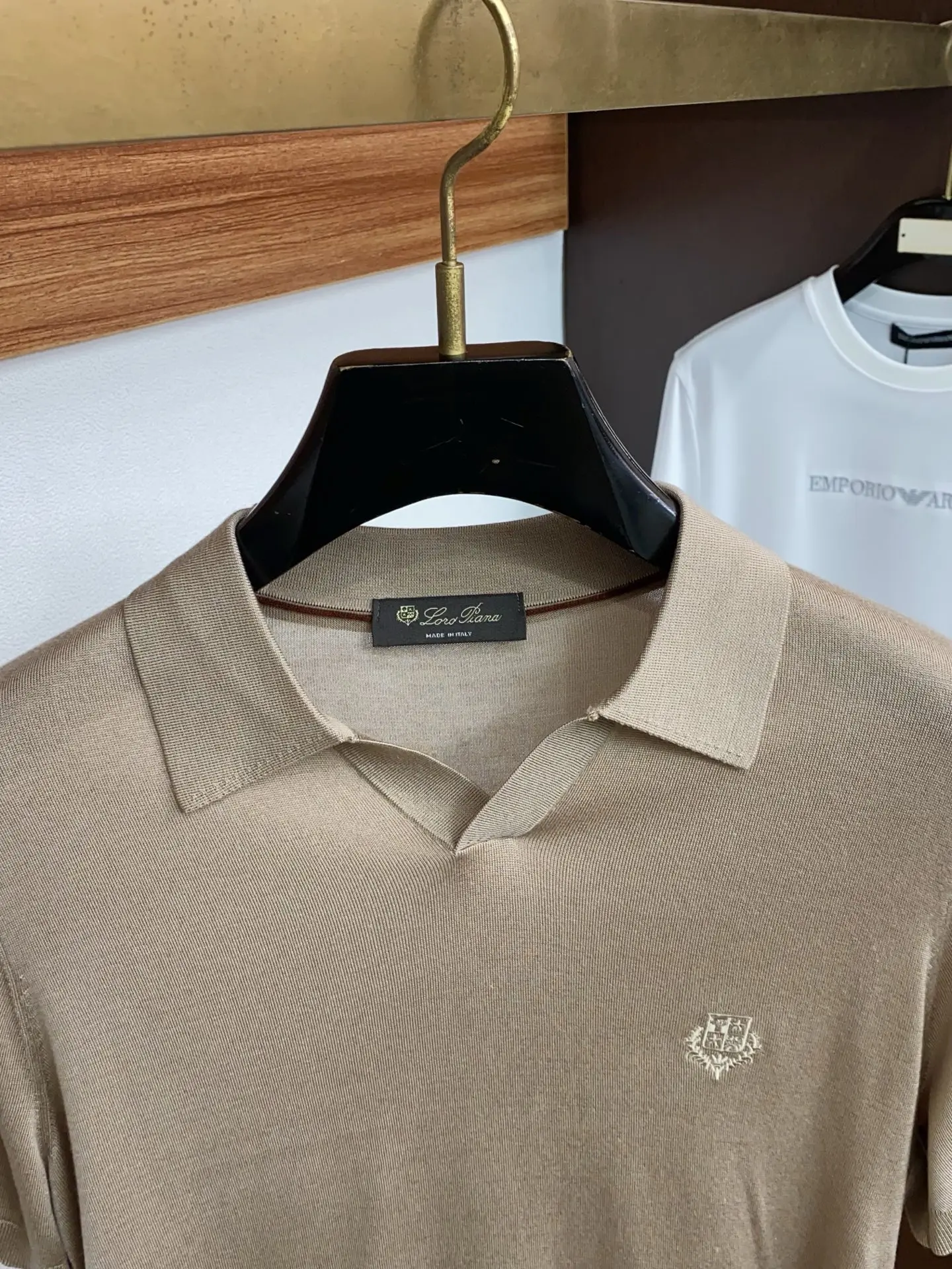 Loro Piana Men s Short Sleeve Polo Shirt - Detail view 3