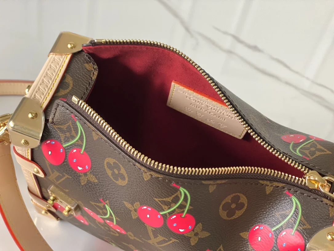 LVM14278 牛皮加固金属包角中号手袋 女士斜挎包 - 细节图 8
